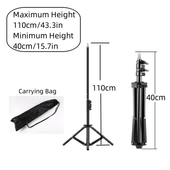 Support d'éclairage robuste en alliage métallique, trépied de 160 cm pour boîte à lumière de studio photo, réflecteur de flash vidéo, support de fond d'éclairage, RP01-B 9