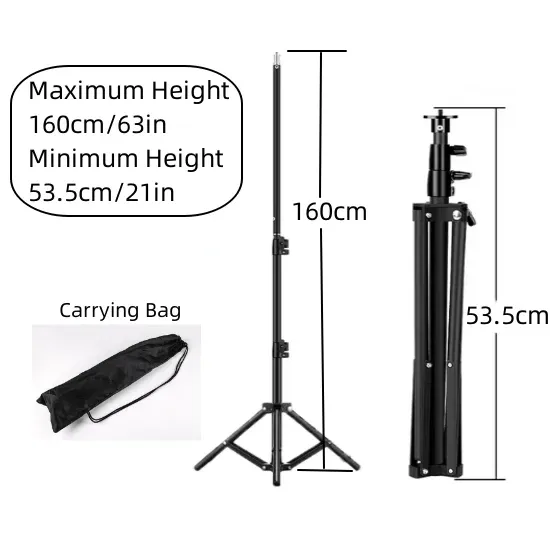 Support d'éclairage robuste en alliage métallique, trépied de 160 cm pour boîte à lumière de studio photo, réflecteur de flash vidéo, support de fond d'éclairage, RP01-B 11