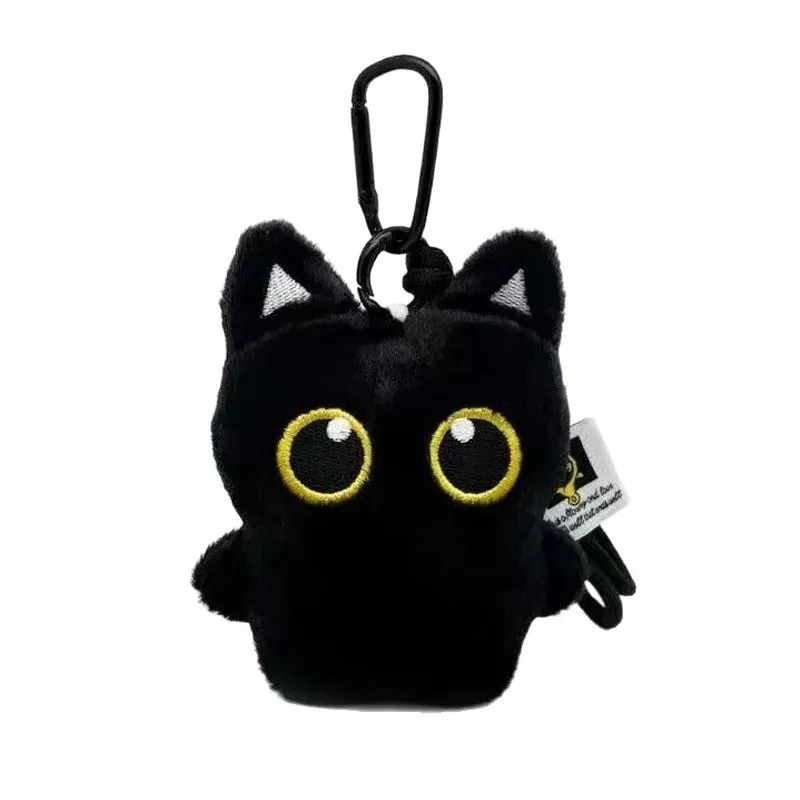 Porte-clés en peluche chat noir mignon 13