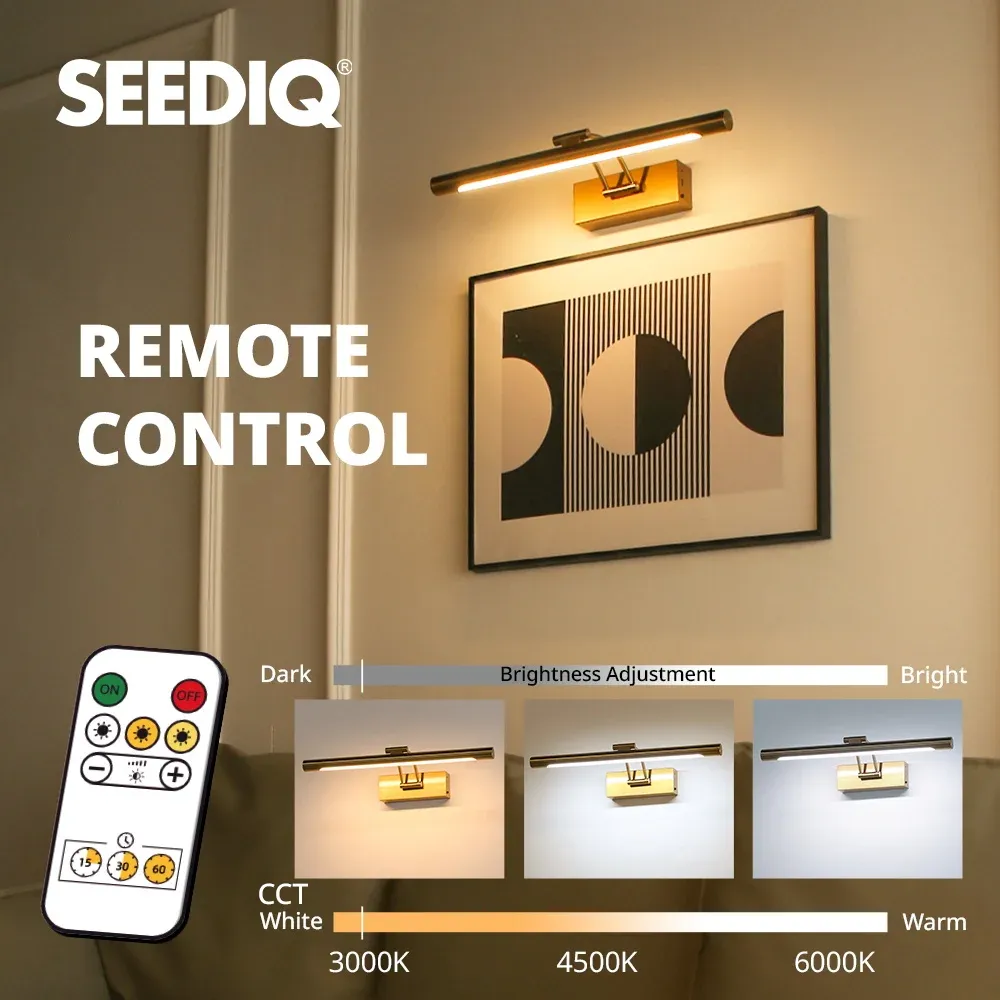 Applique murale LED rechargeable sans fil 40 cm, batterie 4400 mAh, avec télécommande, pour intérieur 2