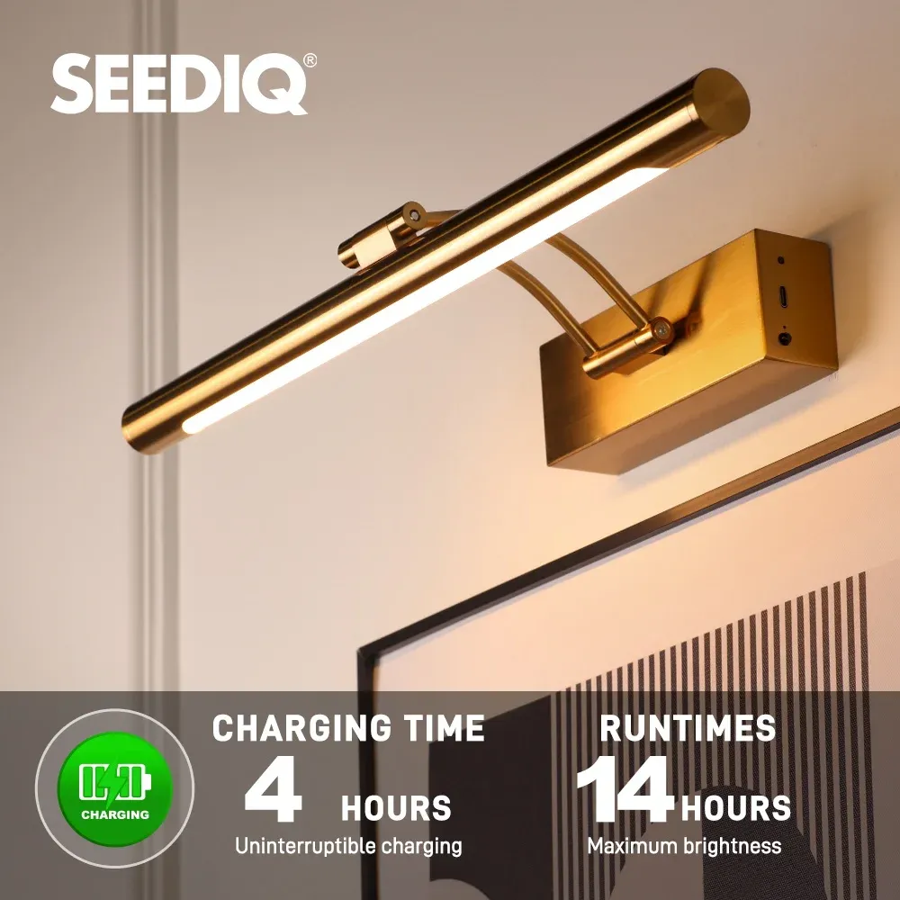 Applique murale LED rechargeable sans fil 40 cm, batterie 4400 mAh, avec télécommande, pour intérieur 4