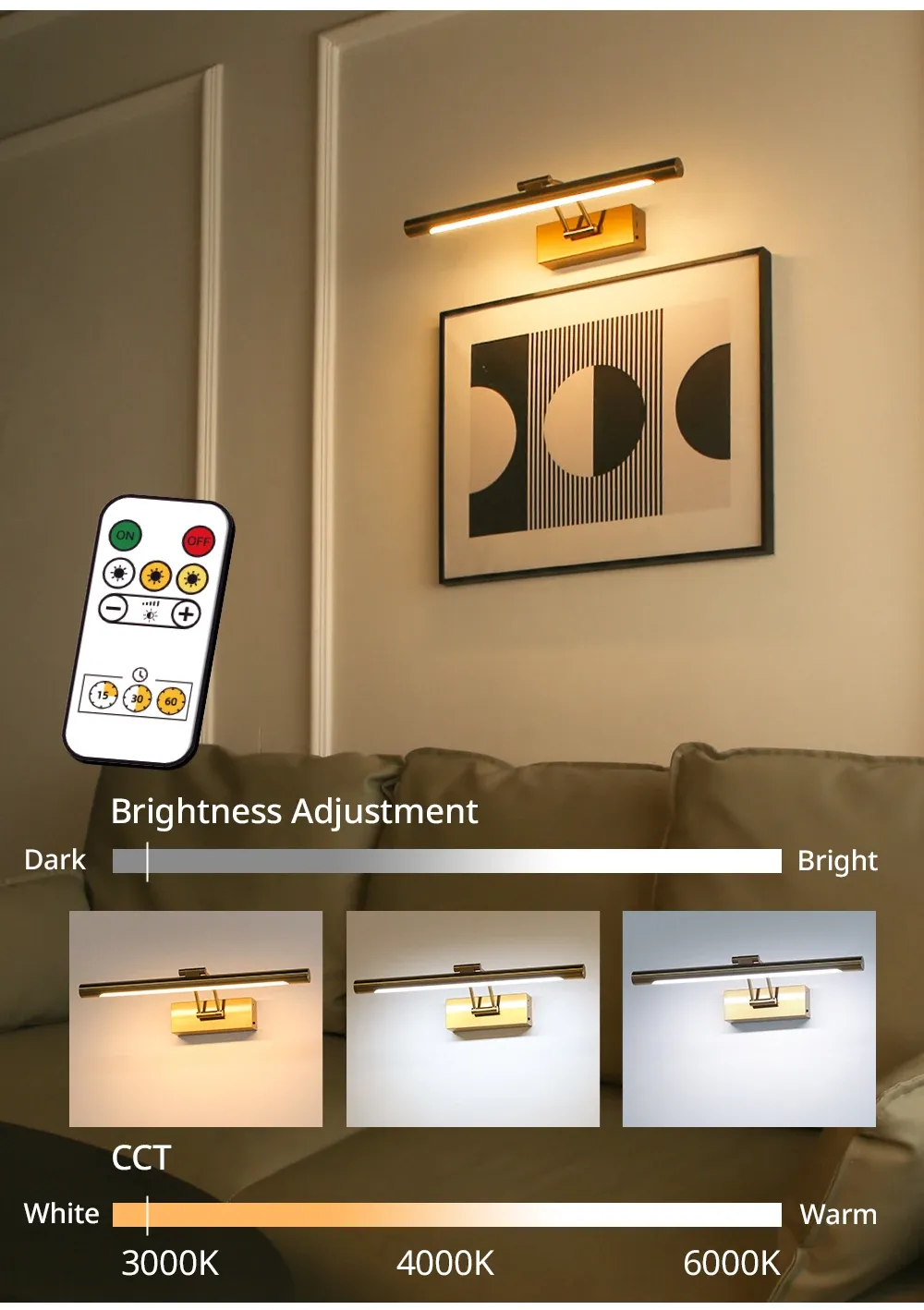 Applique murale LED installée dans un intérieur moderne