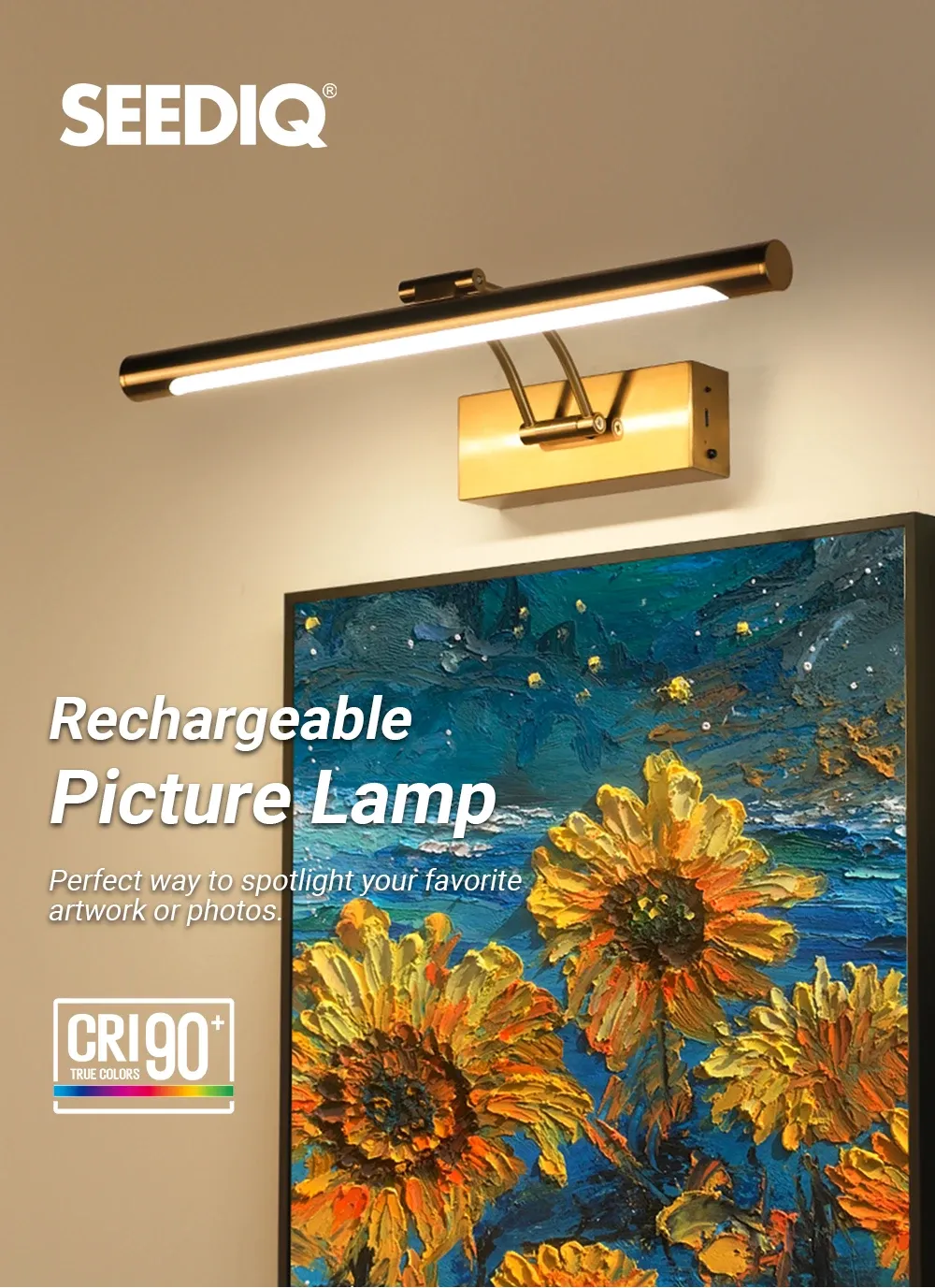 Applique murale LED rechargeable 40 cm au design épuré