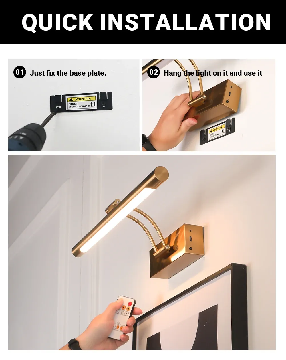 Applique murale LED en situation d'utilisation