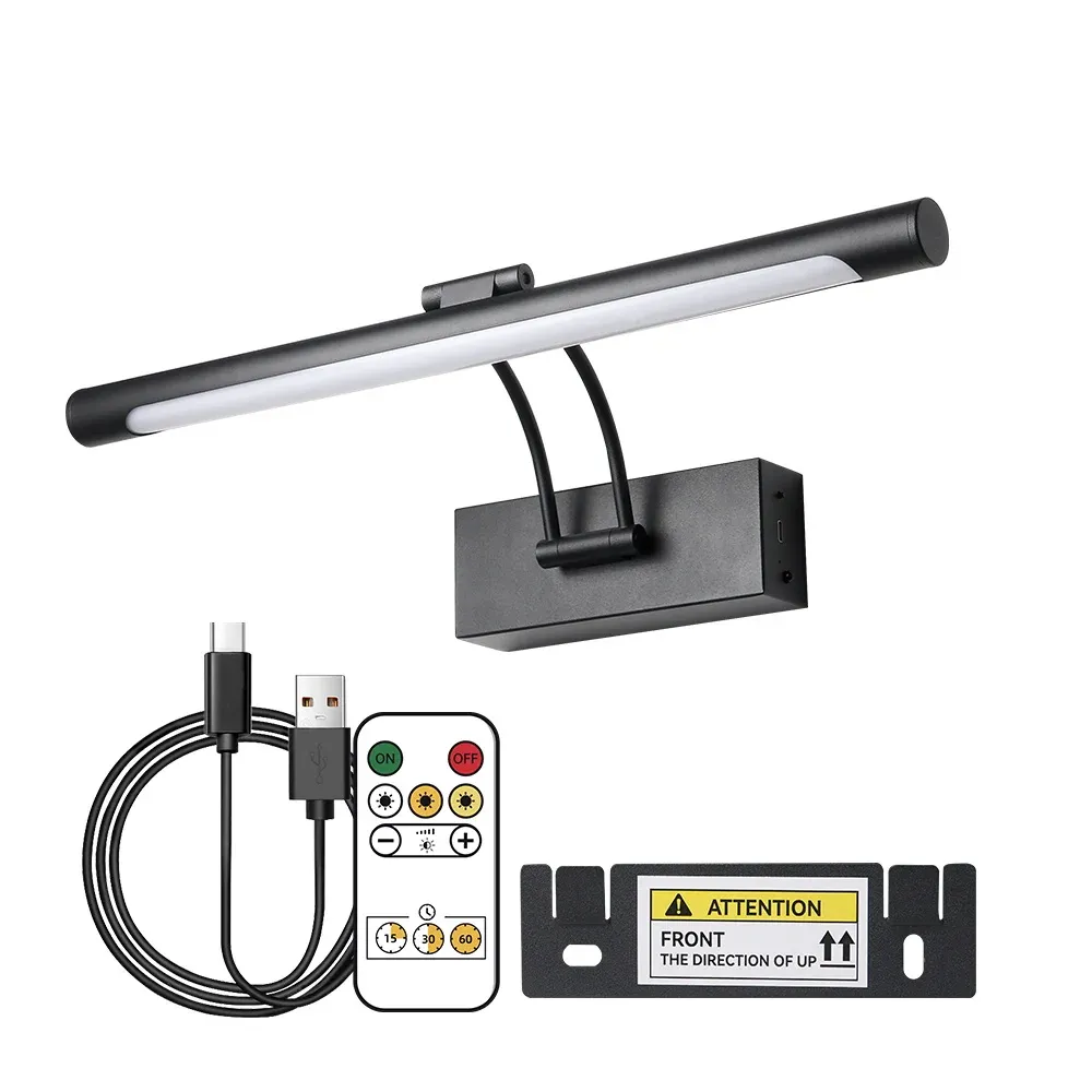 Applique murale LED rechargeable sans fil 40 cm, batterie 4400 mAh, avec télécommande, pour intérieur 8