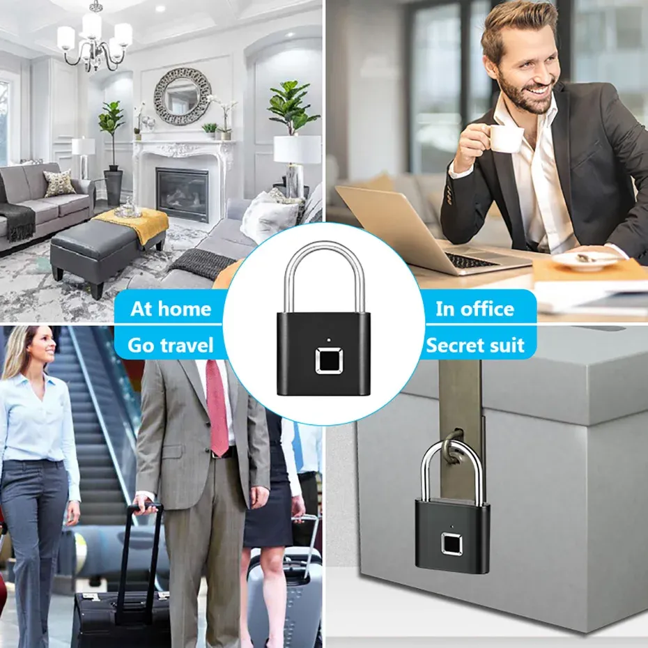 Cadenas à empreinte digitale en situation d'usage quotidien