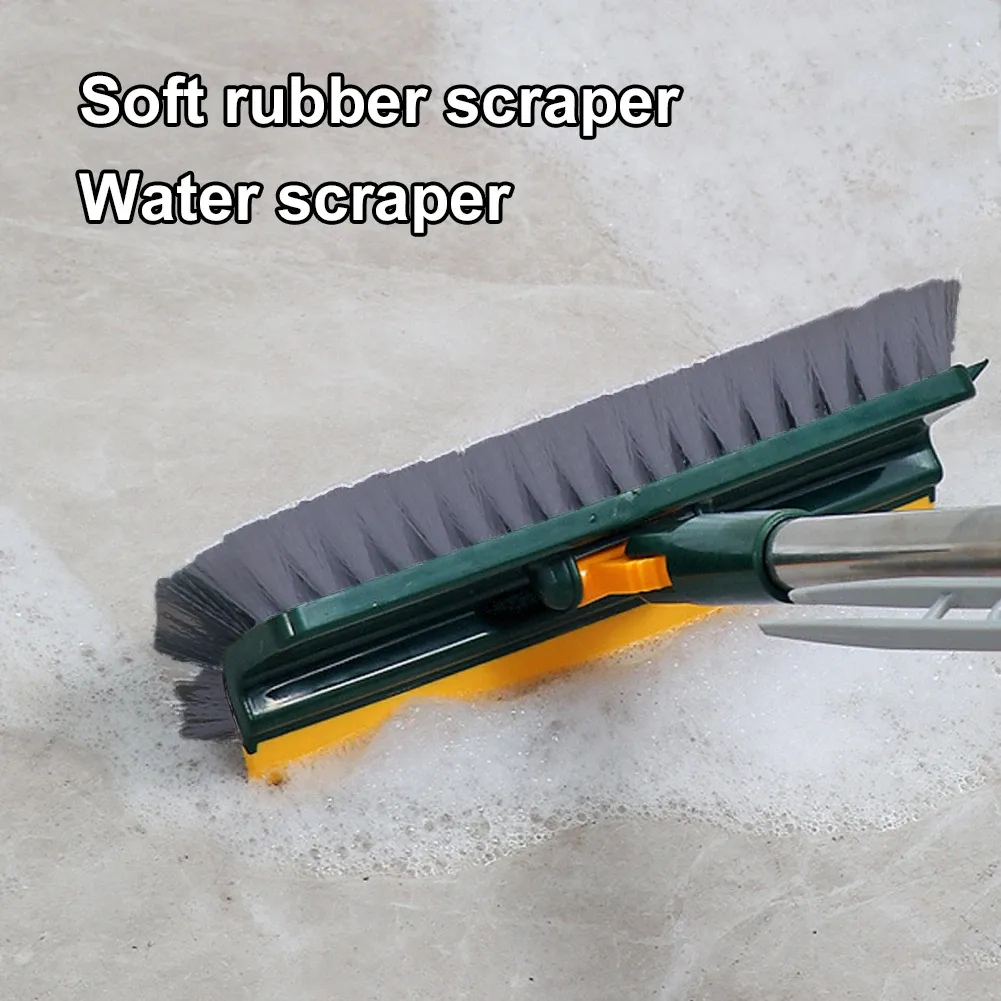 Brosse à récurer 3 en 1 pour sols, rotative à 180°, manche long, poils renforcés, brosse à coulis, brosse à carreaux pour douche 6