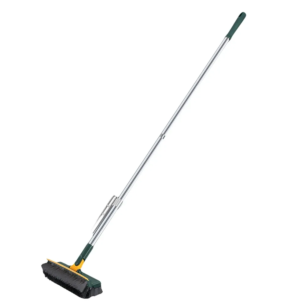 Brosse à récurer 3 en 1 pour sols, rotative à 180°, manche long, poils renforcés, brosse à coulis, brosse à carreaux pour douche 9