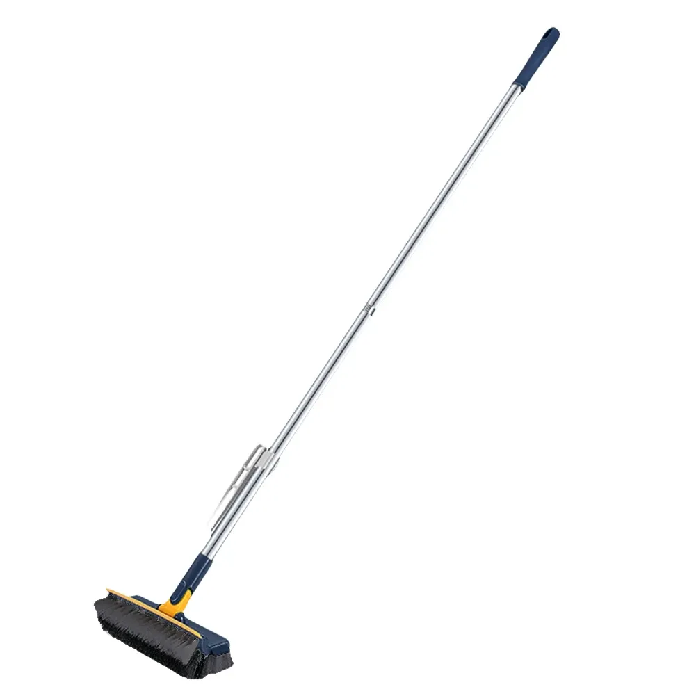 Brosse à récurer 3 en 1 pour sols, rotative à 180°, manche long, poils renforcés, brosse à coulis, brosse à carreaux pour douche 7