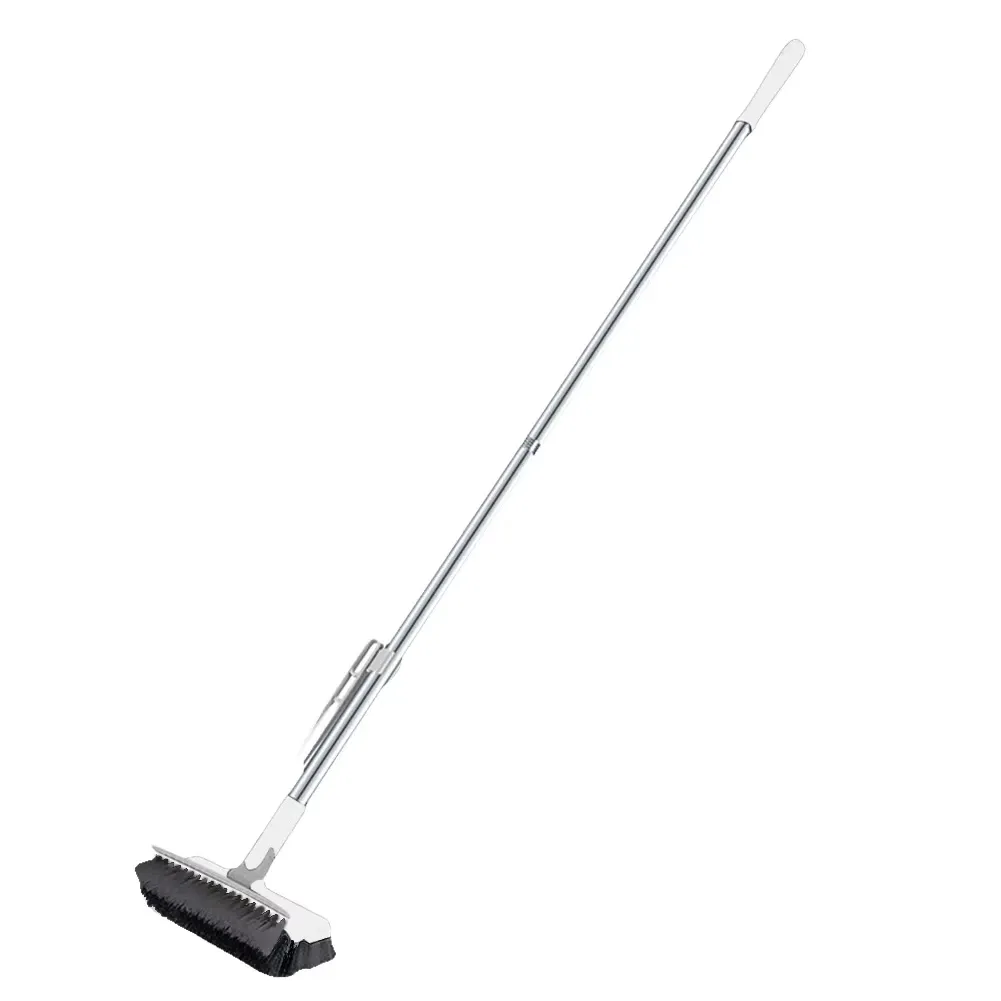 Brosse à récurer 3 en 1 pour sols, rotative à 180°, manche long, poils renforcés, brosse à coulis, brosse à carreaux pour douche 8