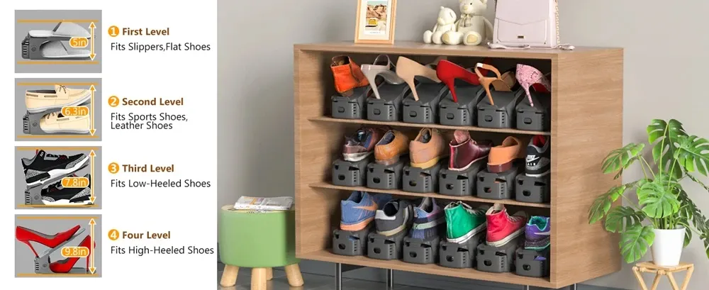 Organisateur de chaussures, finition soignée