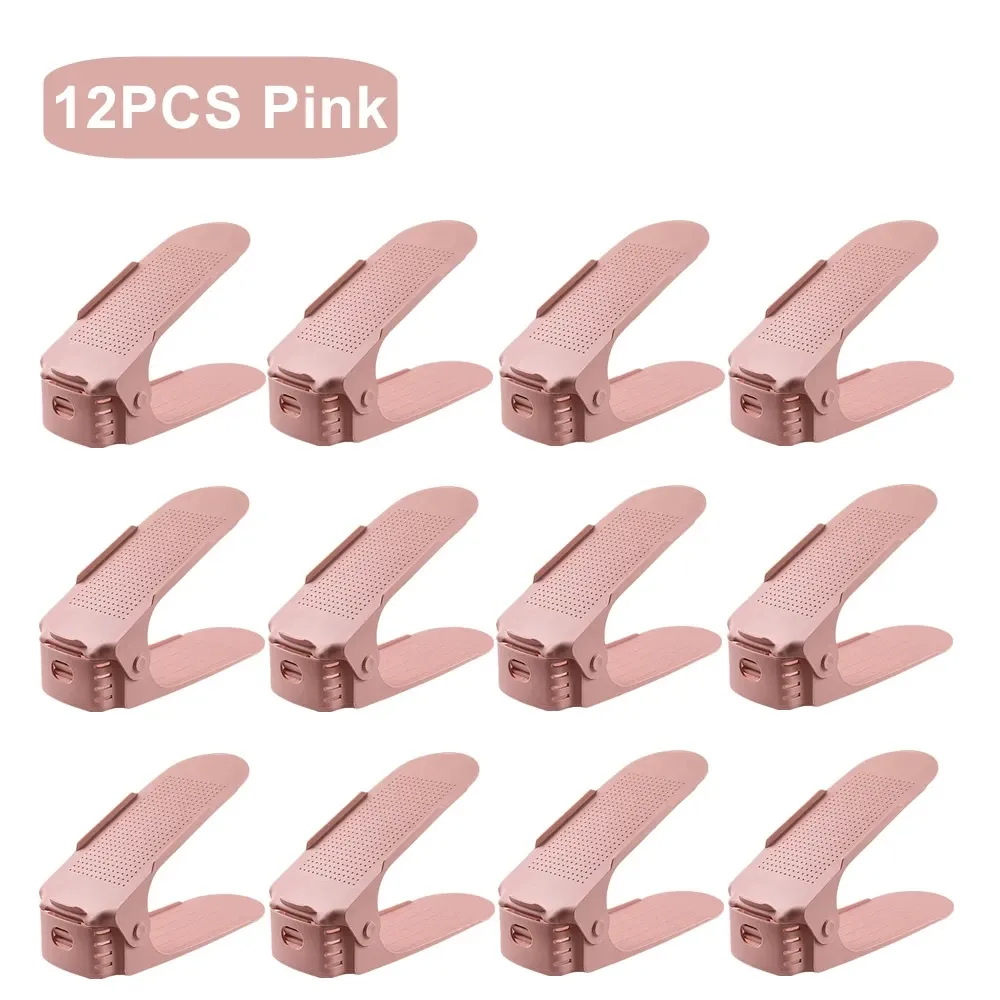 Organisateur de chaussures réglable 12 paires, support de rangement compact pour placard, étagère à chaussures pour armoire 8