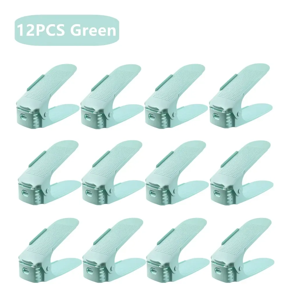 Organisateur de chaussures réglable 12 paires, support de rangement compact pour placard, étagère à chaussures pour armoire 11