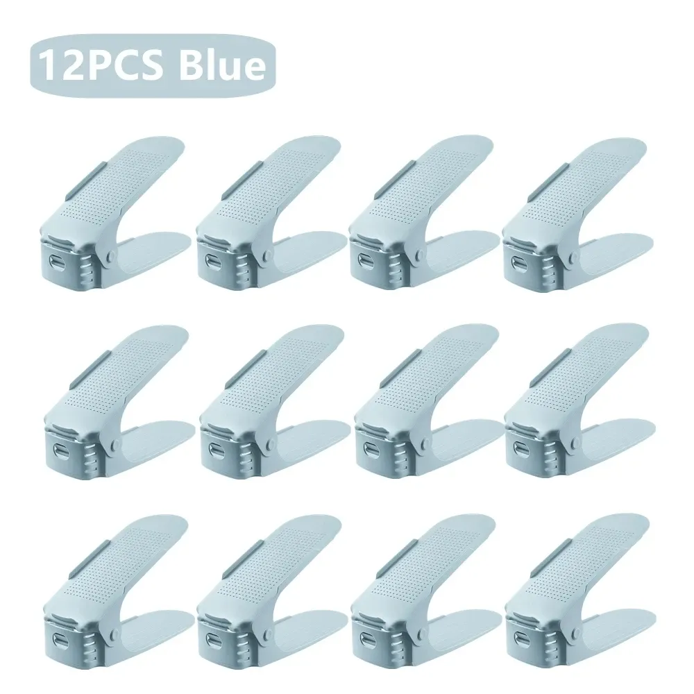 Organisateur de chaussures réglable 12 paires, support de rangement compact pour placard, étagère à chaussures pour armoire 12