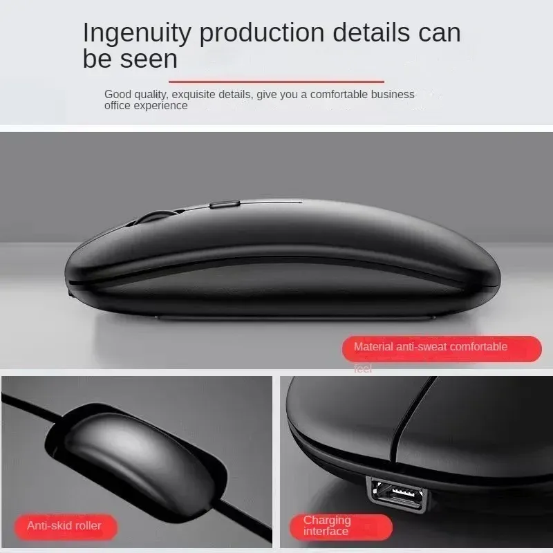 Souris sans fil rechargeable Bluetooth, silencieuse et ergonomique pour ordinateur portable et Xiaomi Pad 4