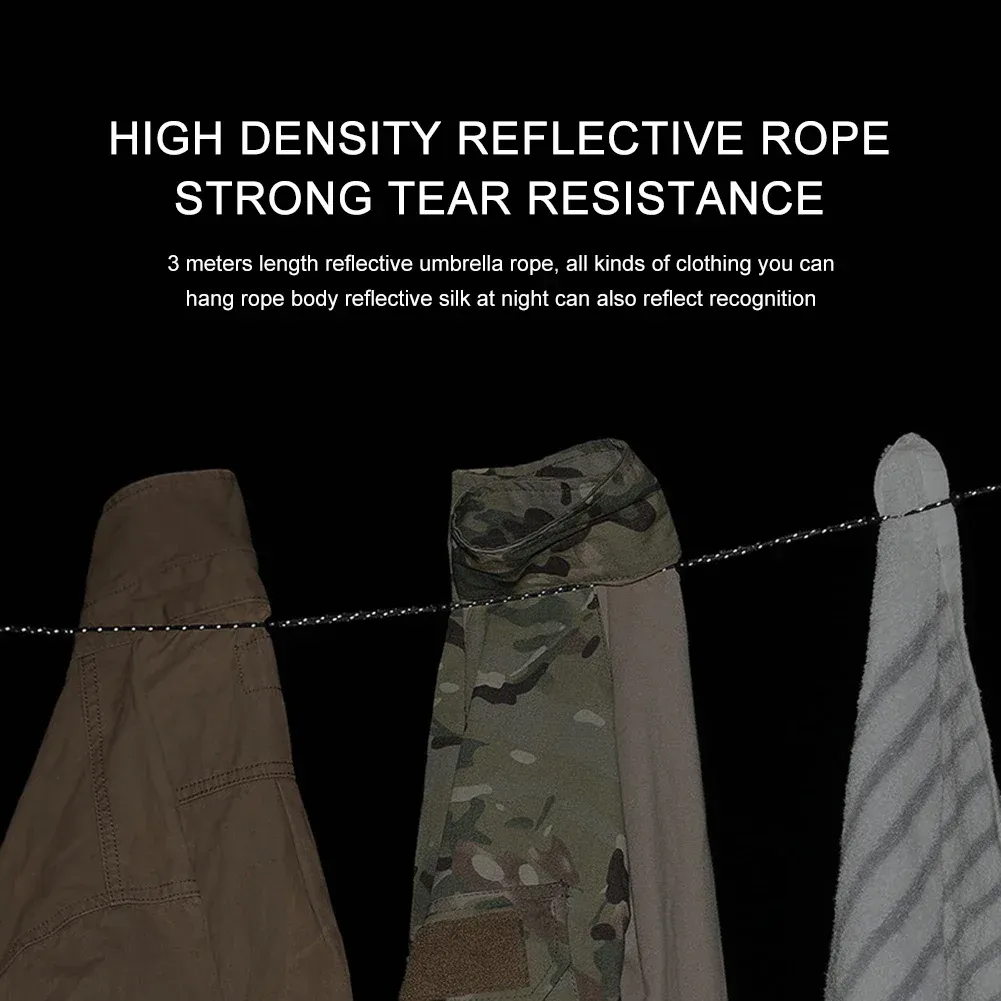 Corde à linge portable de 3 m, réglable, pour l'extérieur, coupe-vent, idéale pour le camping et les voyages 4
