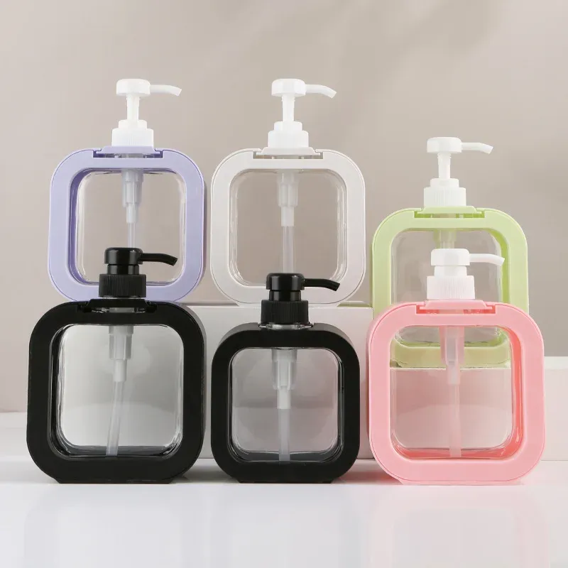 Distributeur de voyage portable 300/500 ml, flacon à pompe vide, distributeur de savon pour salle de bains, lotion rechargeable, shampoing, savon pour les mains - Image 1