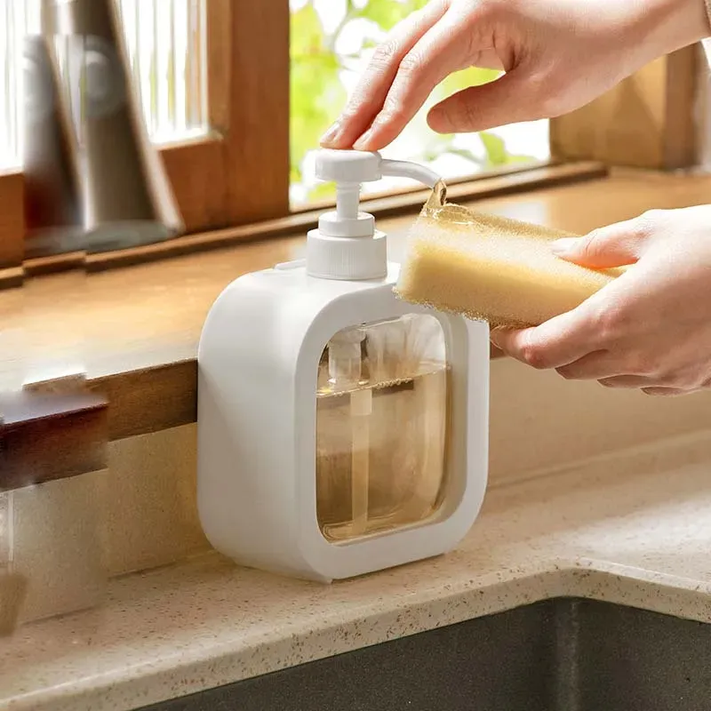Distributeur de voyage portable 300/500 ml, flacon à pompe vide, distributeur de savon pour salle de bains, lotion rechargeable, shampoing, savon pour les mains 3