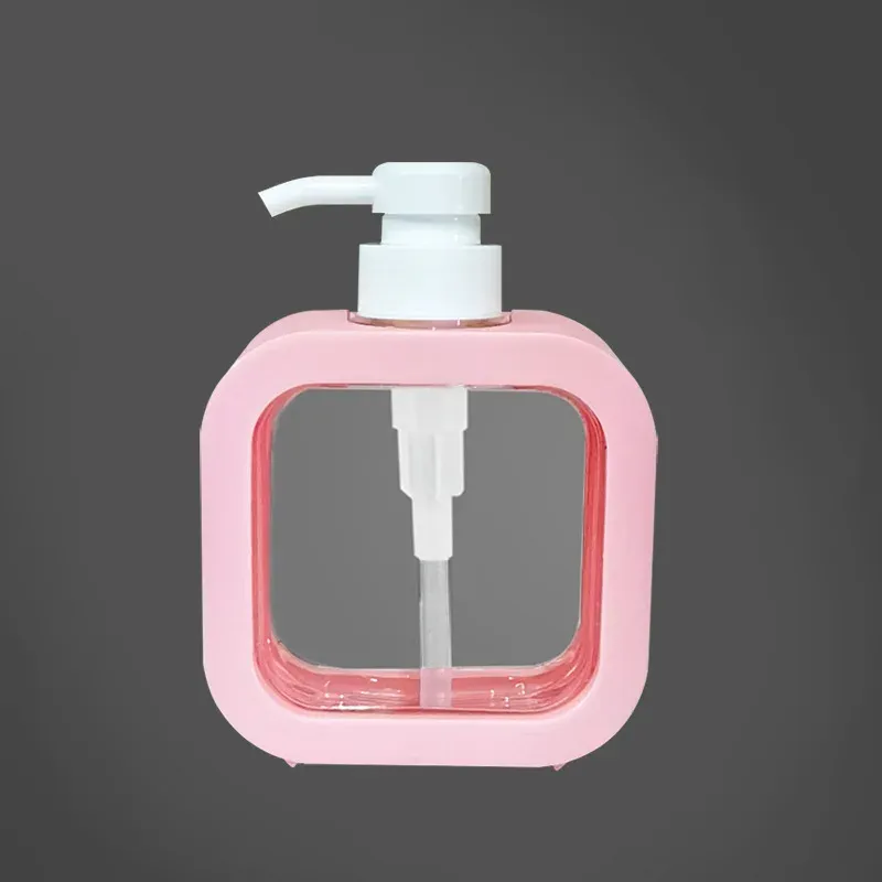 Distributeur de voyage portable 300/500 ml, flacon à pompe vide, distributeur de savon pour salle de bains, lotion rechargeable, shampoing, savon pour les mains 7