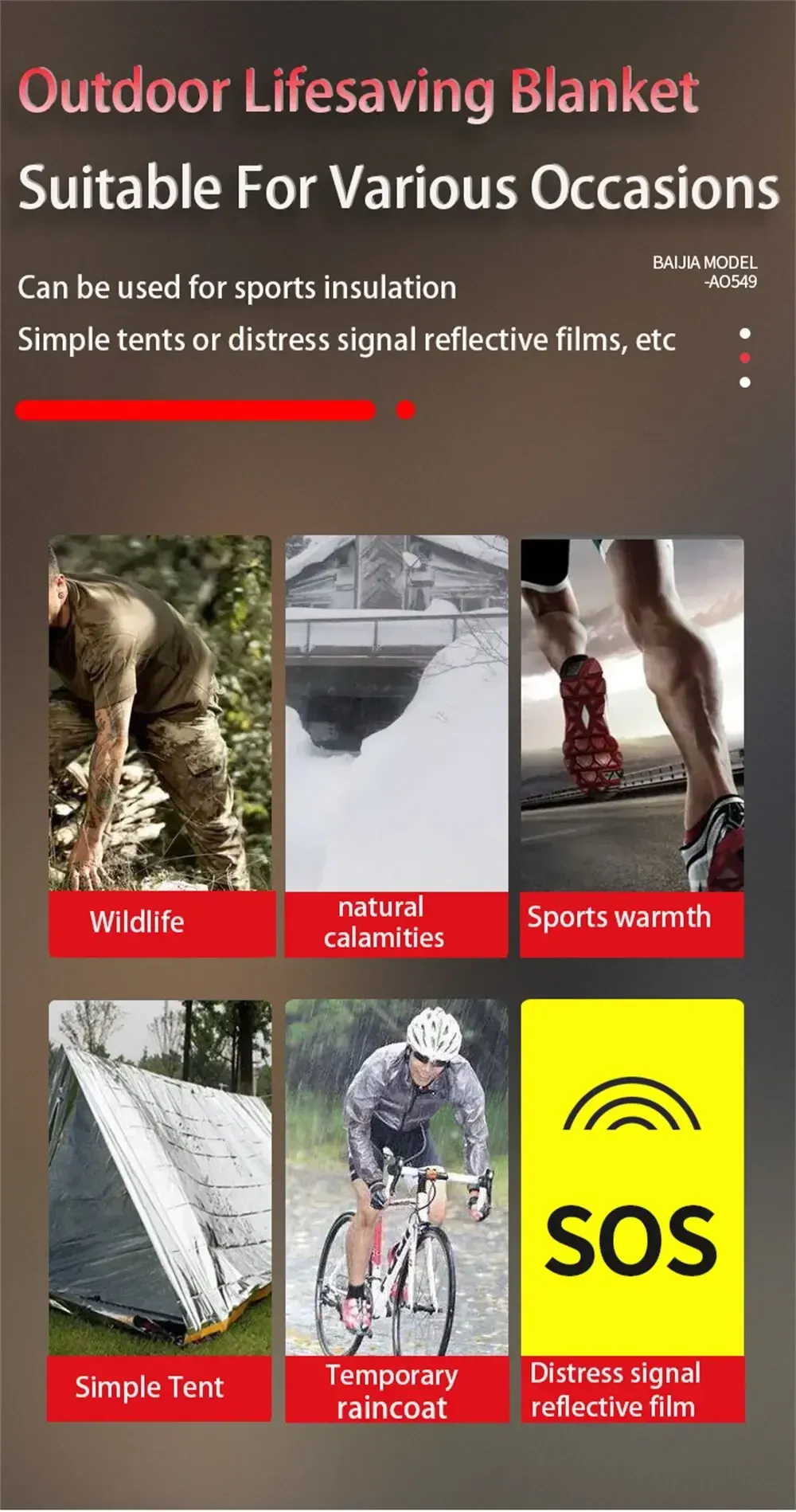 Couverture de survie utilisée en poncho