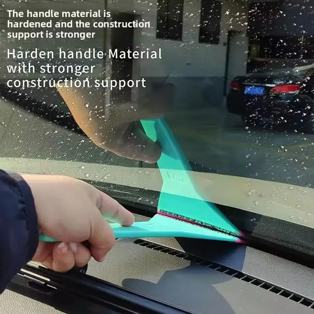 Raclette de nettoyage pour pare-brise de voiture à long manche, raclette à eau en caoutchouc pour vitres teintées, accessoire de lavage auto 3