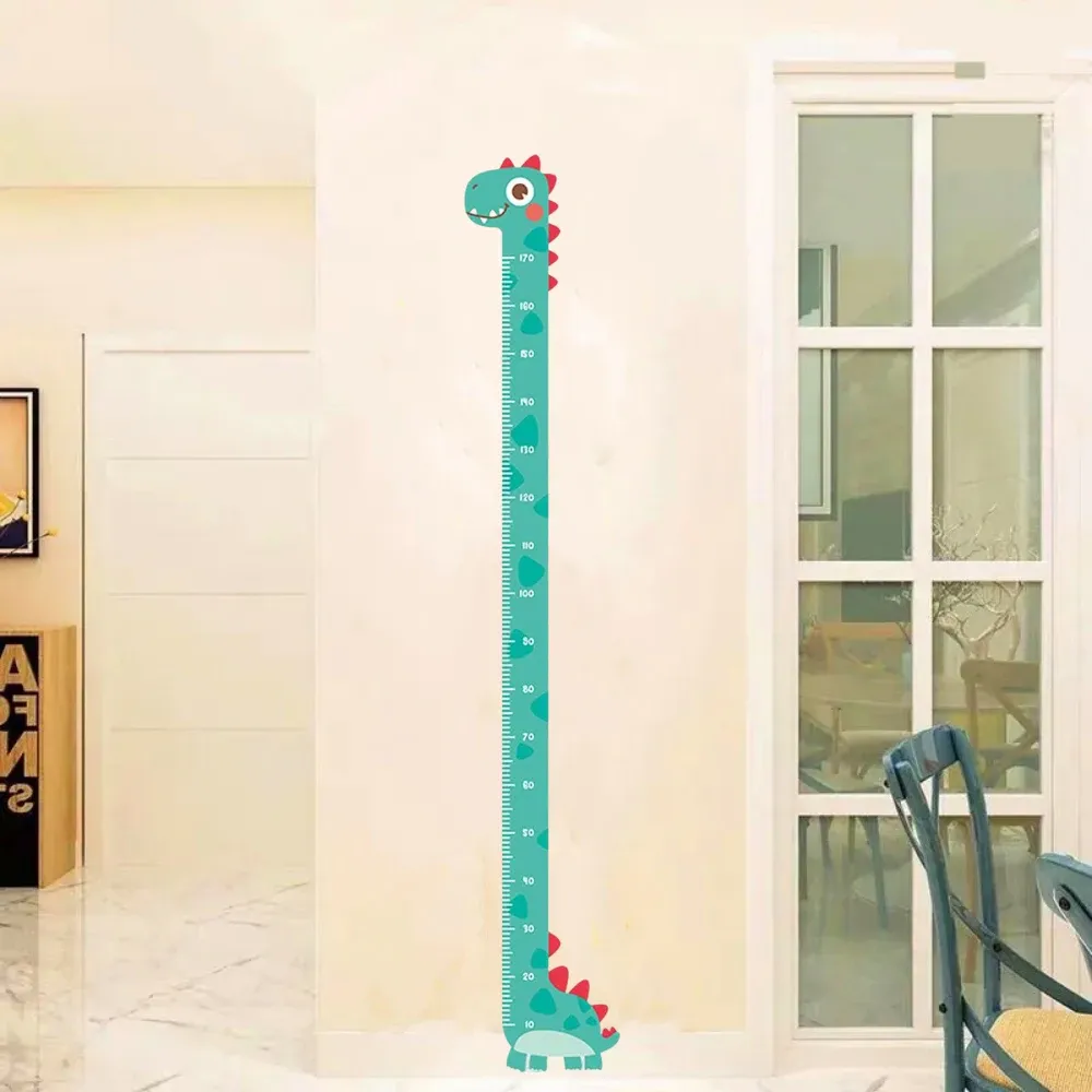 Toise murale autocollante pour enfants, motifs licorne, dinosaure et girafe 8
