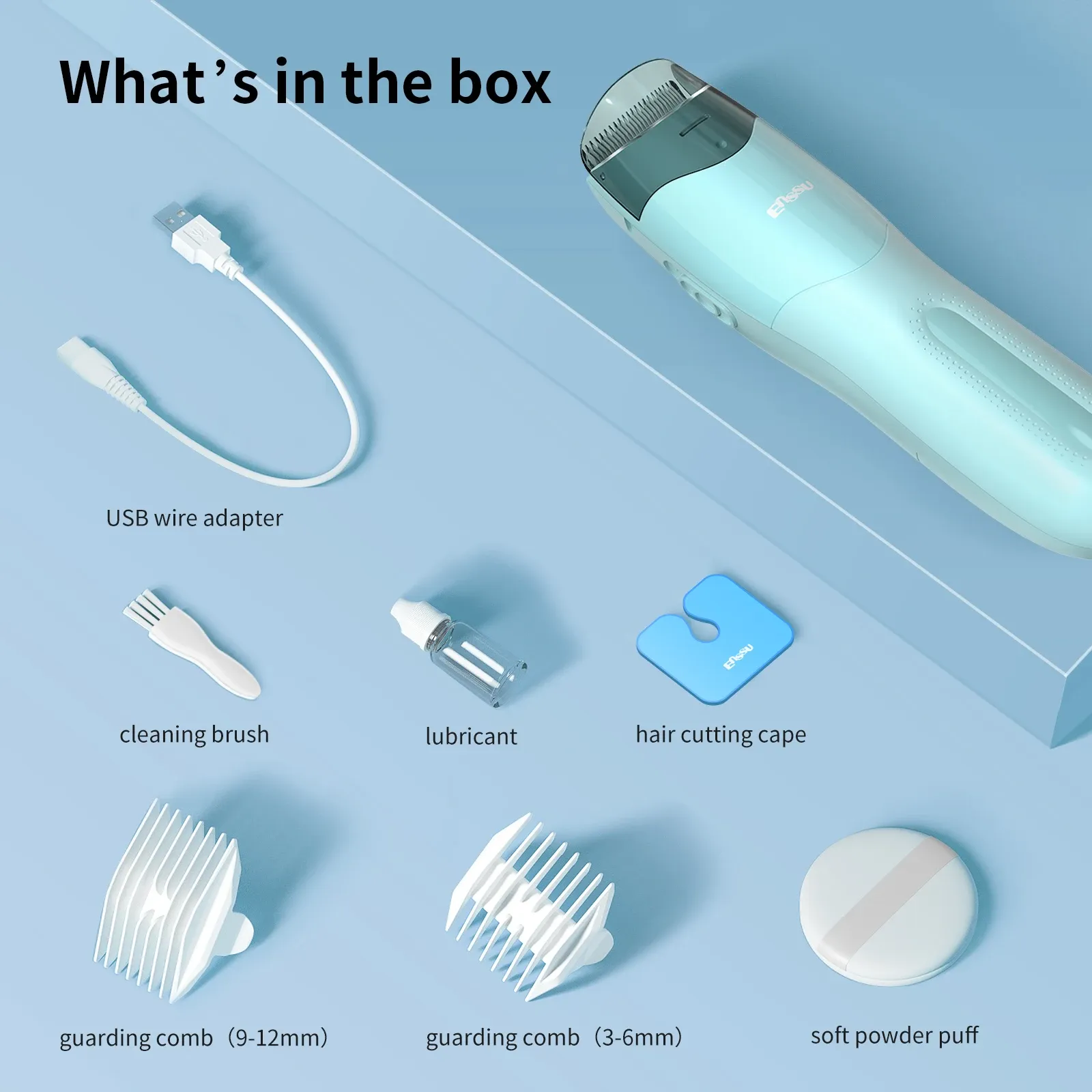 Tondeuse à cheveux sans fil rechargeable avec aspiration pour enfants et hommes, lame en céramique sécurisée, étanche 3