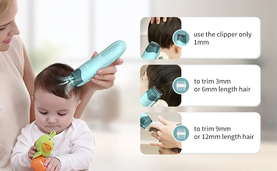 Tondeuse à cheveux, détail du bouton de commande