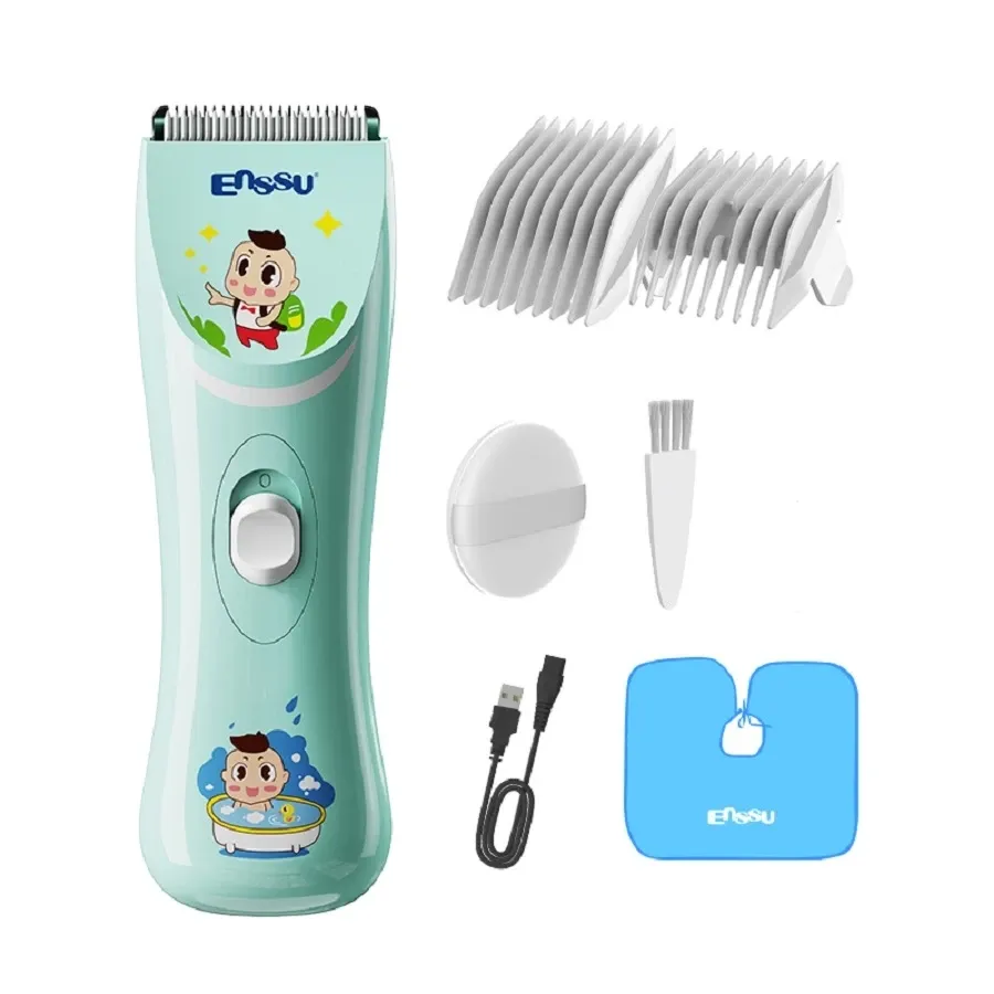 Tondeuse à cheveux sans fil rechargeable avec aspiration pour enfants et hommes, lame en céramique sécurisée, étanche 8