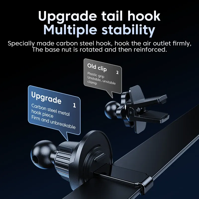 Support de téléphone et chargeur sans fil universel pour voiture, charge rapide 15 W, compatible iPhone, Xiaomi et Samsung, détection intelligente 2