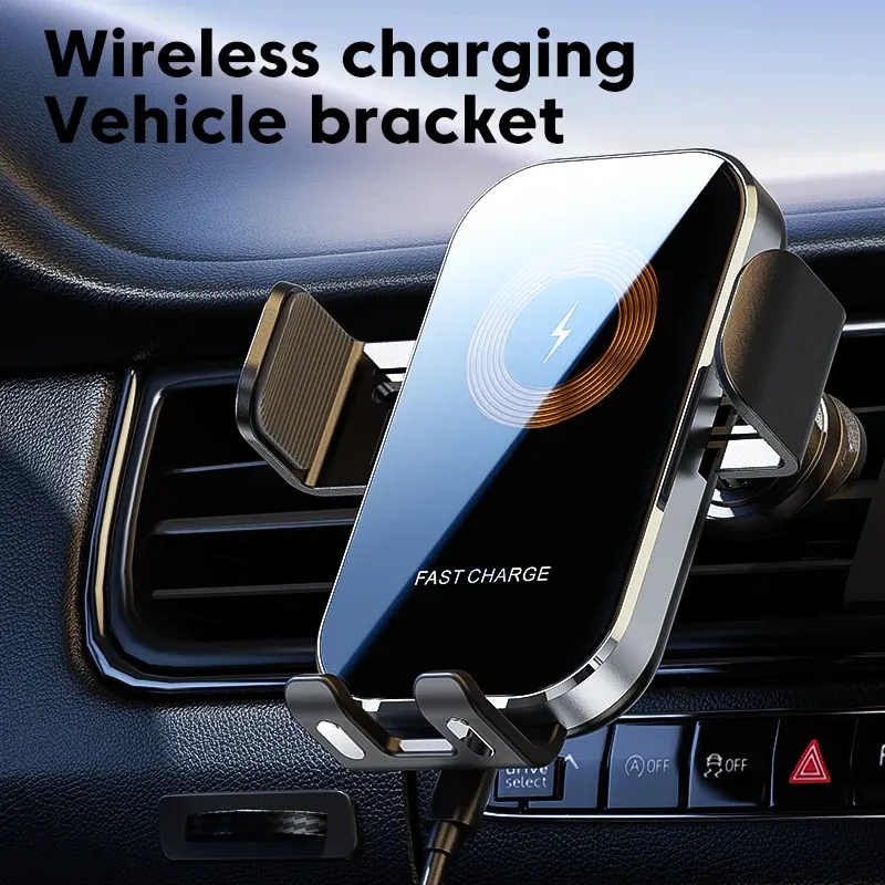 Support de téléphone et chargeur sans fil universel pour voiture, charge rapide 15 W, compatible iPhone, Xiaomi et Samsung, détection intelligente