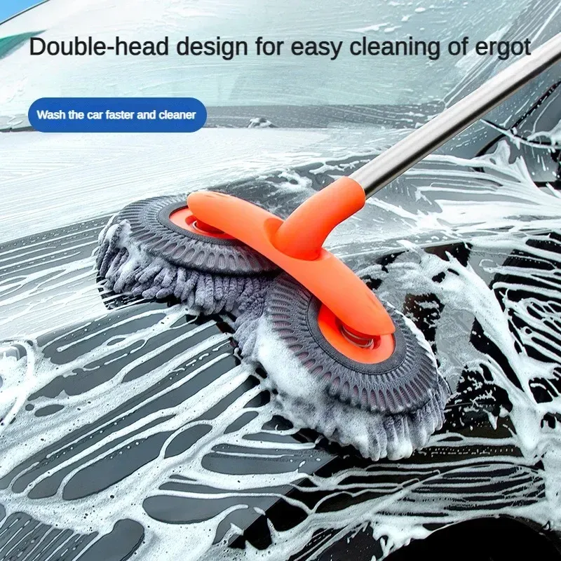 Vadrouille rotative à double tête pour lavage de voiture