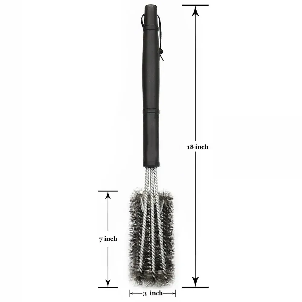 Brosse de nettoyage pour gril 3 en 1 en acier inoxydable, accessoire pour barbecue 2