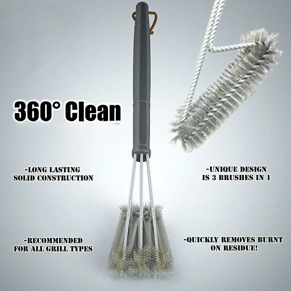 Brosse de nettoyage pour gril en acier inoxydable, vue principale