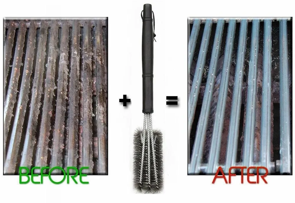 Brosse de gril, vue du manche