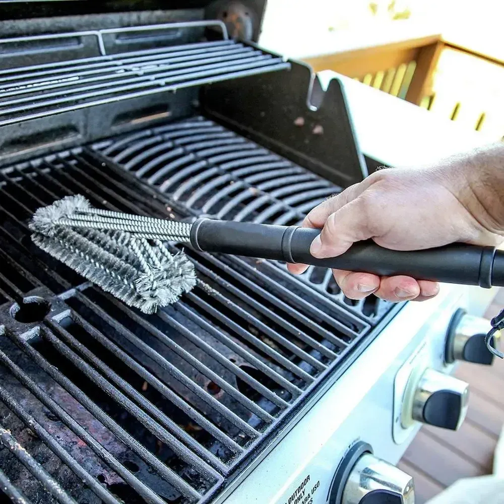 Brosse de nettoyage pour gril 3 en 1 en acier inoxydable, accessoire pour barbecue 7