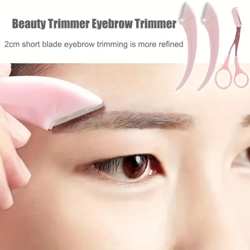 Kit de toilettage des sourcils avec rasoir incurvé, ciseaux et peigne, idéal pour les débutants 4