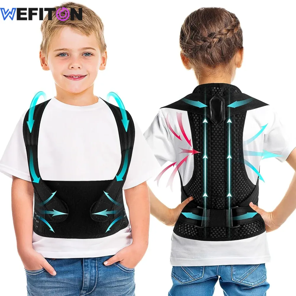 Correcteur de posture réglable pour enfants et adolescents, soutien du haut du dos et de la colonne vertébrale