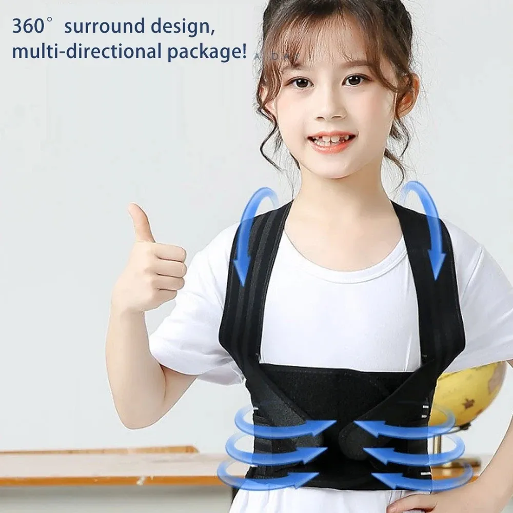 Correcteur de posture réglable pour enfants et adolescents, soutien du haut du dos et de la colonne vertébrale 5