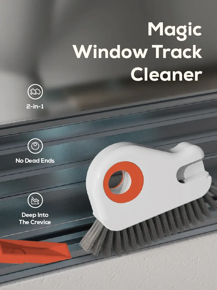 Brosse de nettoyage de rainure en situation d'utilisation