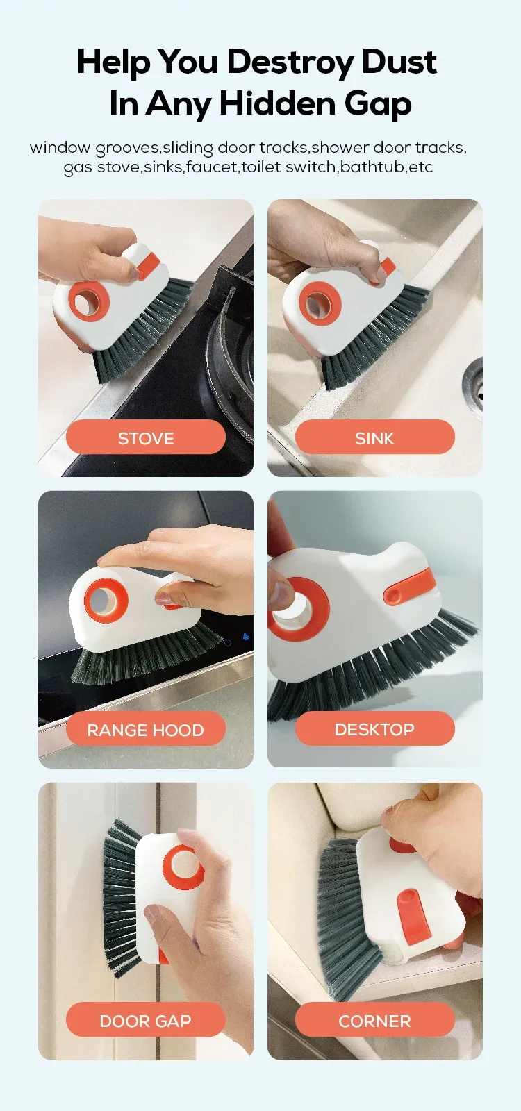 Brosse de nettoyage de rainure, présentation complète