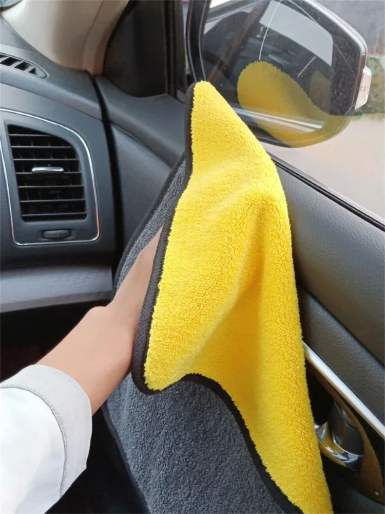 Chiffon de nettoyage automobile professionnel en microfibre, lot de 1, 2 ou 6 pièces, serviette de lavage et d'essuyage pour voiture 4