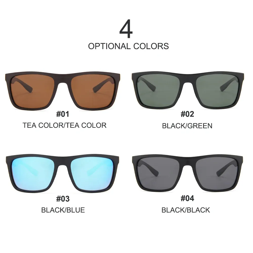 Lunettes de soleil carrées vintage polarisées unisexes, protection UV400 3