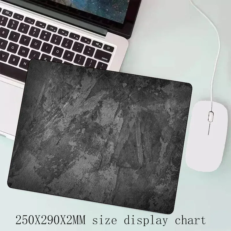 Tapis de souris gris, grand et petit format, bordures renforcées, antidérapant, pour clavier et bureau, série grise, tapis de jeu, accessoires informatiques. 3