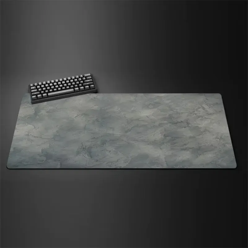 Tapis de souris gris, grand et petit format, bordures renforcées, antidérapant, pour clavier et bureau, série grise, tapis de jeu, accessoires informatiques. 7