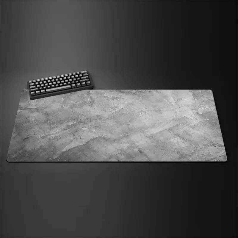 Tapis de souris gris, grand et petit format, bordures renforcées, antidérapant, pour clavier et bureau, série grise, tapis de jeu, accessoires informatiques. 8