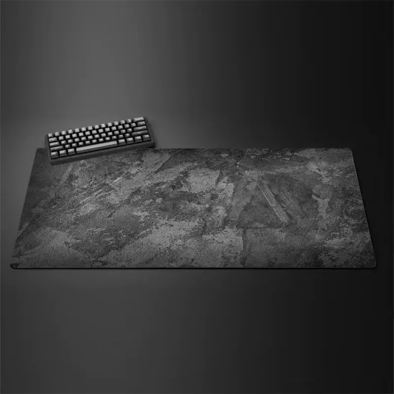 Tapis de souris gris, grand et petit format, bordures renforcées, antidérapant, pour clavier et bureau, série grise, tapis de jeu, accessoires informatiques. 11