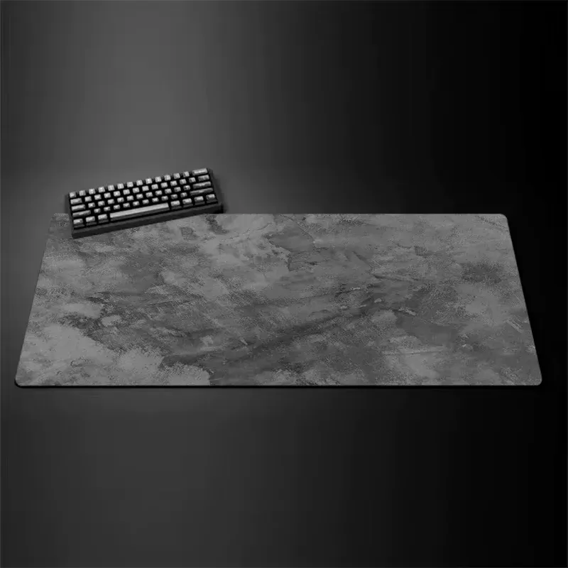 Tapis de souris gris, grand et petit format, bordures renforcées, antidérapant, pour clavier et bureau, série grise, tapis de jeu, accessoires informatiques. 12