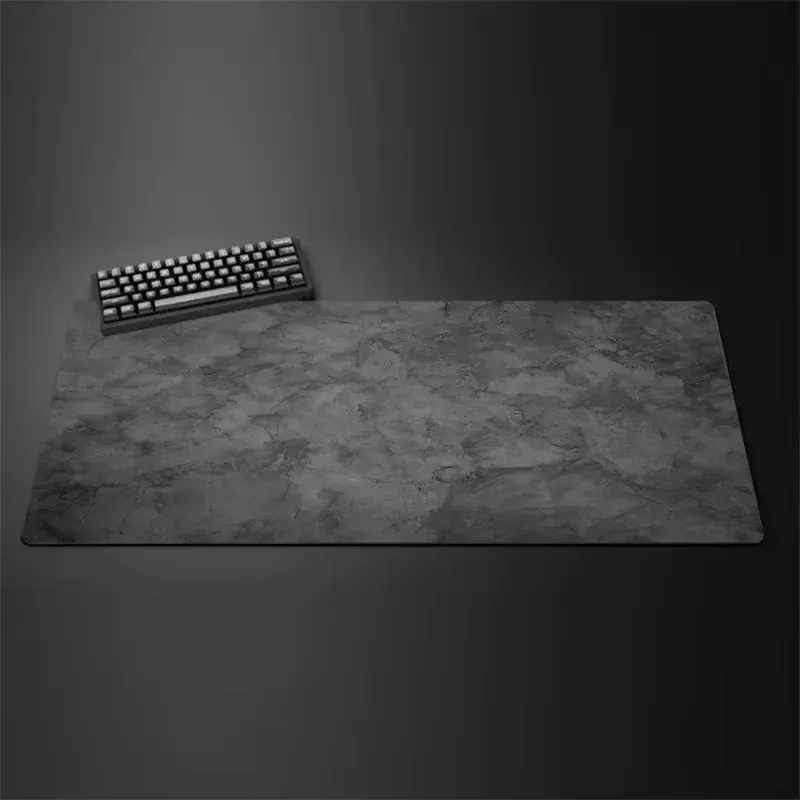Tapis de souris gris, grand et petit format, bordures renforcées, antidérapant, pour clavier et bureau, série grise, tapis de jeu, accessoires informatiques. 14