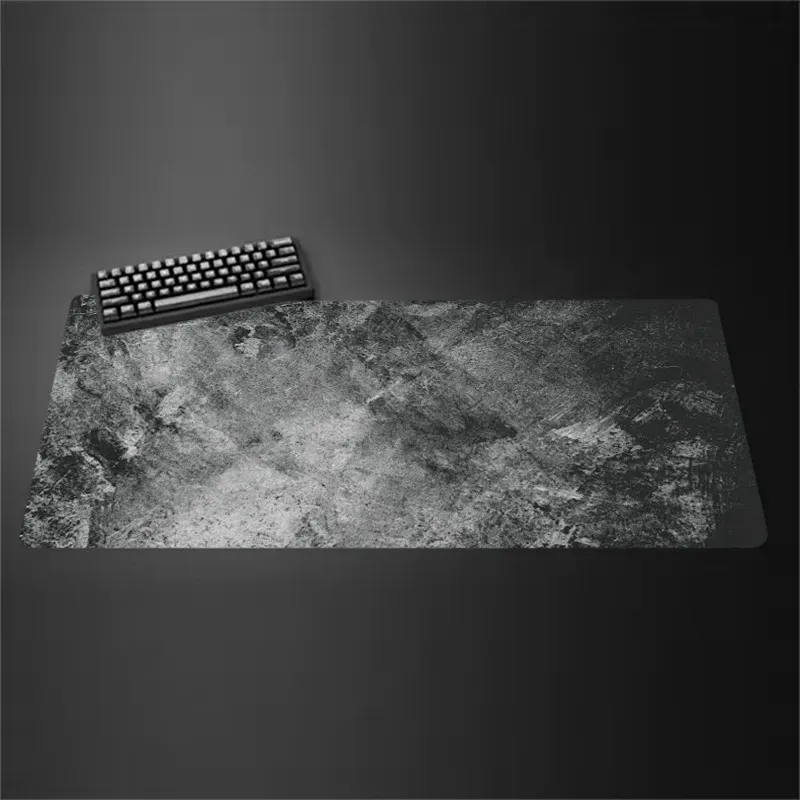 Tapis de souris gris, grand et petit format, bordures renforcées, antidérapant, pour clavier et bureau, série grise, tapis de jeu, accessoires informatiques. 10